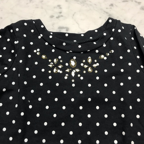 Carter's Grey Polka Dot Rhinestone Gem Tunic Top - Picture 3 of 7